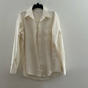Christian Dior Men's Cream Button-Up Shirt